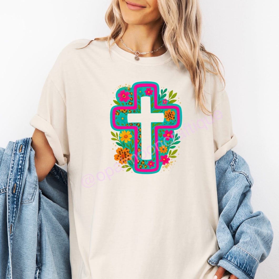 Floral Faith Cross Tee