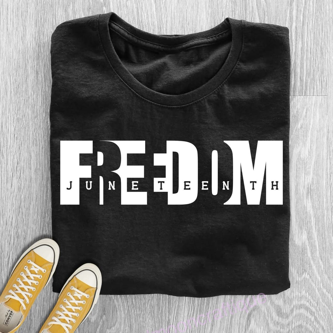 Juneteenth Freedom Bold Typography Tee