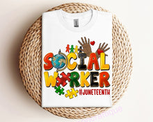Load image into Gallery viewer, Social Worker Juneteenth Unity Tee

