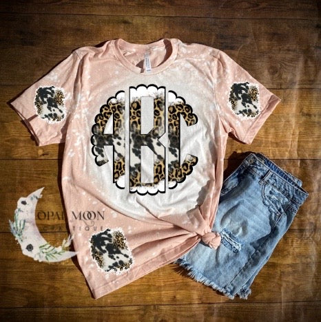 Cowhide/Leopard Print Monogram